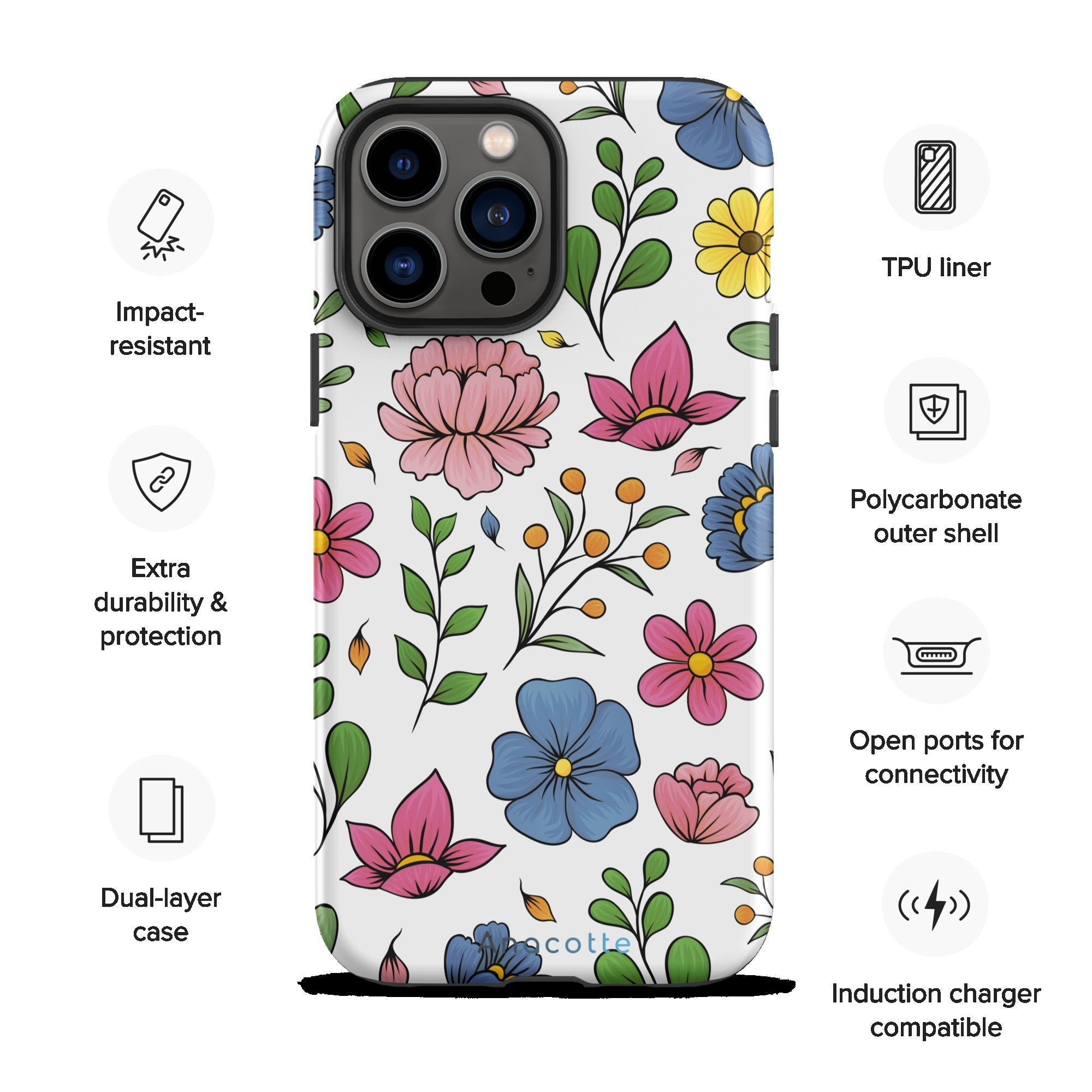 Anacotte Impulsive Art Floral iPhone case